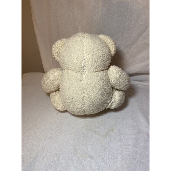 Silver One Plush Bear Soft 12" Cream White Black Flecks Baby Toy Stuffed Animal - Picture 4 of 6
